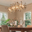 GobekUsa Leaf Chrome Ceiling Chandelier for Living Room, Bar, or Balcony Lighting