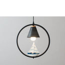 GobekUsa Iron Ring Pendant Lights Nordic Modern Child Bedroom Hanging Lamps Led Bird Light E27