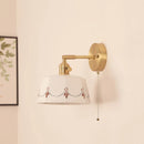 GobekUsa Ceramic LED Wall Lamps Pull Chain Switch Rotate Copper Vanity Light