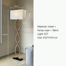 GobekUsa Hemp Rope Fabric Shade LED Floor Lamp for Home Decor