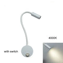 GobekUsa Dimmable LED Wall Sconce Lamp for Bedroom, Living Room, Kids Room - 3W Adjustable Gooseneck Reading Light