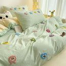 GobekUsa Cartoon Embroidery Bedding Set for Single & Double Sleepers