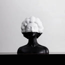 GobekUsa Abstract Portrait Resin Figure Sculpture Black and White Home Decor