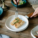 GobekUsa Ceramic Wood Handle Bowl: Nordic Style Salad & Noodle Tableware