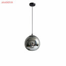 GobekUsa Glass Pendant Lights 15cm/20cm Round Ball Hanging Lamp in Golden/Copper/Silver Plating