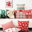 GobekUsa Christmas Cotton Linen Pillowcases - Decorative Sofa Cushion Cover in Various Sizes