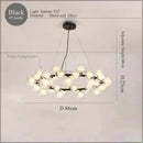 GobekUsa LED Glass Chandelier Pendant Lamp for Living Room Dining Room Lighting