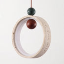 GobekUsa Adjustable LED Pendant Light - Nordic Modern Yellow Travertine Marble Wood Fixture