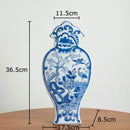 GobekUsa Blue & White Porcelain Vase Pot for Stylish Room Aesthetic Decor & Flowers