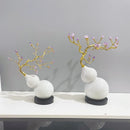 GobekUsa Gourd Crystal Sculpture Metal Plant Statues Home Decoration