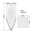GobekUsa Crystal Ceiling Chandelier: Modern Elegant Living Room & Staircase Light Fixture
