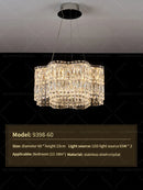 GobekUsa Crystal Luxe Chandelier for Modern Living Room, High-End Restaurant Light