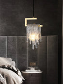 GobekUsa Icicle Glass Pendant Light for High-End Bedroom & Living Room Decor