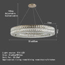 GobekUsa K9 Crystal Ring Pendant Light: Deluxe LED Interior Decoration for Living Room, Bedroom & Restaurant