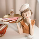 GobekUsa Balloon Girl Bust Vase and Tray Set - Modern Resin Sculptures for Living Room Decor