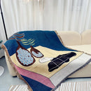 GobekUsa Geometric Knitted Tassels Throw Blanket