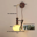 GobekUsa LED Wall Lights Walnut Wood Glass Adjustable Bedside Lamp