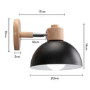 GobekUsa Black Wooden Wall Light Modern E27 LED Sconce Living Room Decor