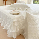 GobekUsa Lace Ruffles Quilted Cooling Bed Skirt Set