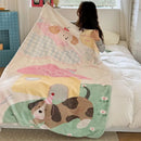 GobekUsa Kids Cartoon Milk Velvet Nap Blanket: Soft & Warm Quilt for All Seasons