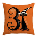 GobekUsa Halloween Pumpkin Linen Cushion Cover Set for Home Sofa Bedroom Decor