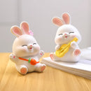 GobekUsa Cute Bunny Figurine Sculpture for Home Decor - Modern, Chubby Rabbit Art Ornament