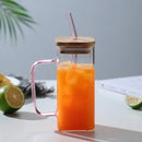 GobekUsa 400ml Square Glass Mug with Lid and Straw | Versatile Party Beverage Cup