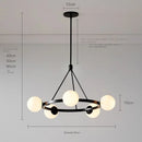 GobekUsa Glass Ball Chandelier LED Hanging Lamp Modern Nordic Style Pendant Light
