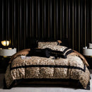 GobekUsa Leopard Jacquard 1000TC Lyocell Cotton Bedding Set: Duvet, Sheet, Pillowcases
