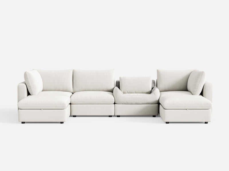RUBIK V 4 Seats with 2 Ottomans & Pet Bed Module