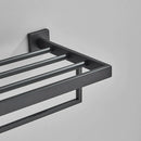 GobekUsa Black Bathroom Accessories Set: Robe Hook, Towel Rail, Shelf, Tissue Holder