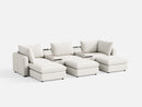 RUBIK V 3 Seats with 3 Ottomans & 2 Consoles