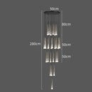 GobekUsa LED Rain Drop Chandelier Staircase Pendant Light Fixture Modern Nordic Design