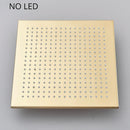 GobekUsa Gold LED Square Rainfall Shower Head for Bathroom Faucet - Top Sprayer