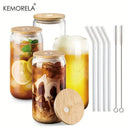 GobekUsa Glass Bubble Tea Cup Set - Elegant Drinkware for Parties