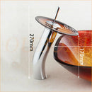 GobekUsa Black Glass Waterfall Bathroom Sink Tap Mixer Faucet