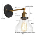 GobekUsa Gold LED Wall Sconce Retro Bedroom Lamp | Loft Iron Decor Aisle Restaurant Home