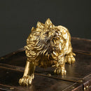 GobekUsa Golden Lion King Resin Figurines: Luxury Desktop Ornaments for Home & Office