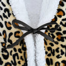 GobekUsa Leopard Print Warm Wearable Lap Blanket - Soft Flannel Shawl Blanket