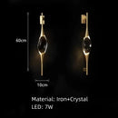 GobekUsa Crystal Wall Sconce Copper Body Light for Bedside, Stair, Foyer, Dining Room