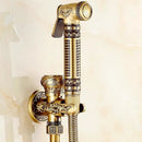 GobekUsa Gold Brass Hand Held Bidet Shattaf Shower Head Set