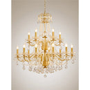 GobekUsa Gold Brass Crystal Chandelier for Living Dining Bedroom, Retro Candle Lights Pendant Lamps