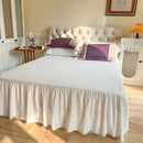 GobekUsa Korean Princess Style Cotton Bedding Set with Pleated Ruffles and Soft Quilt Cover
