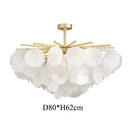 GobekUsa Elegant Glass Chandelier: French Light Luxury Crystal Lighting, Romantic Bedroom & Living Room Decor