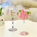 GobekUsa Crystal Hand-Painted Floral Wine Goblet - Chinese Antique Red Wine Glass