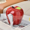 GobekUsa Apple Shape Ceramic Tissue Box - Coffee Table Desk Decoration