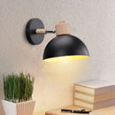 GobekUsa Black Wooden Wall Light Modern E27 LED Sconce Living Room Decor