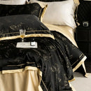 GobekUsa Luxe Eucalyptus Bedding Set in Black/Gold - Silky Soft & Skin-friendly