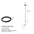 GobekUsa Glass Ball LED Chandelier: Nordic Modern Pendant Light for Dining Room and Bedroom