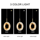Nordic Ring LED Pendant Light in Iron, Aluminum & Acrylic